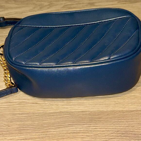 MICHAEL Michael Kors Rose Small Quilted Oval Crossbody Bag Navy Blue - Picture 8 of 13